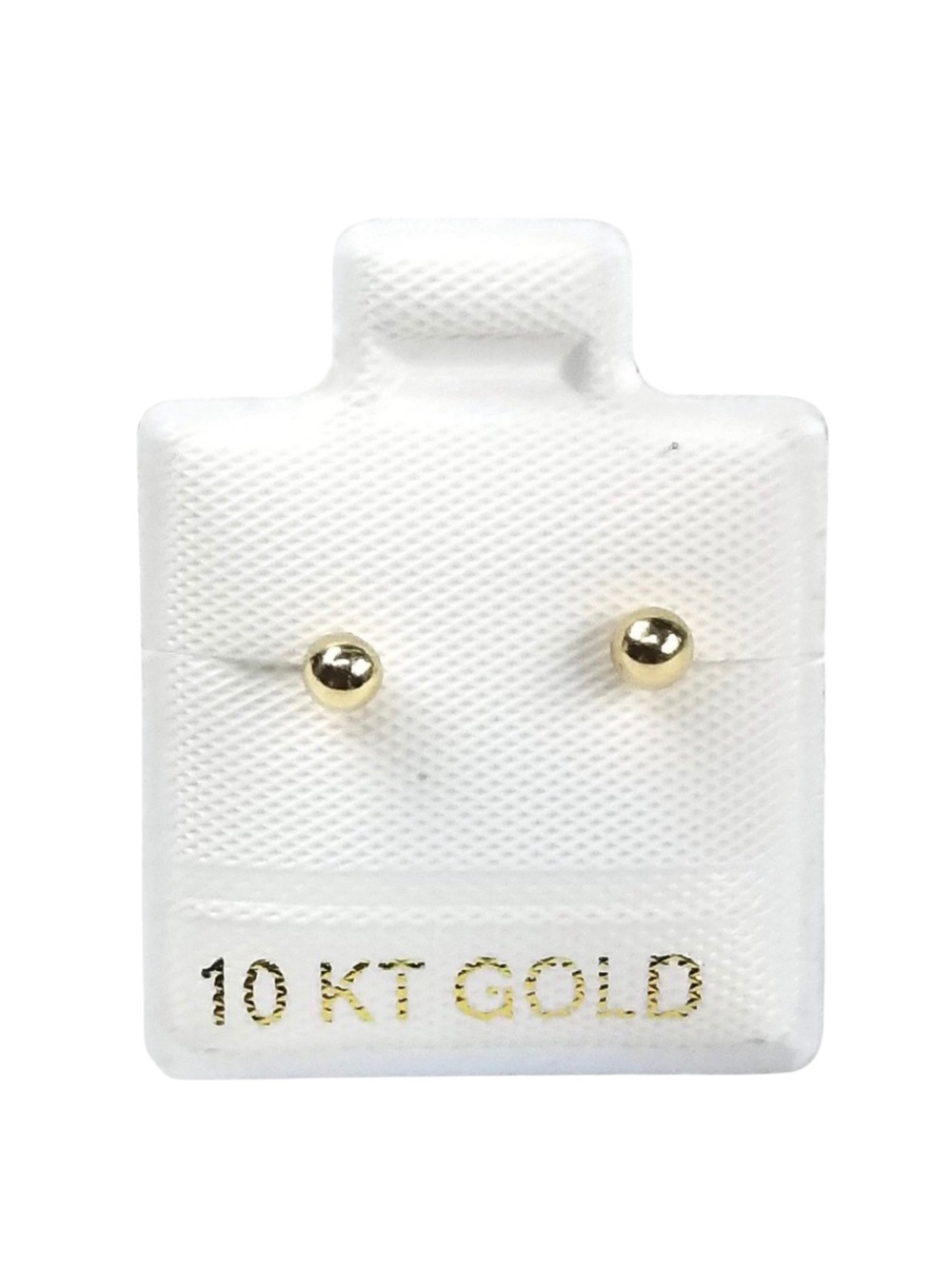 10K Gold Ball Stud Earrings Small Round  Screw Back Broquel Dormilonas 3mm